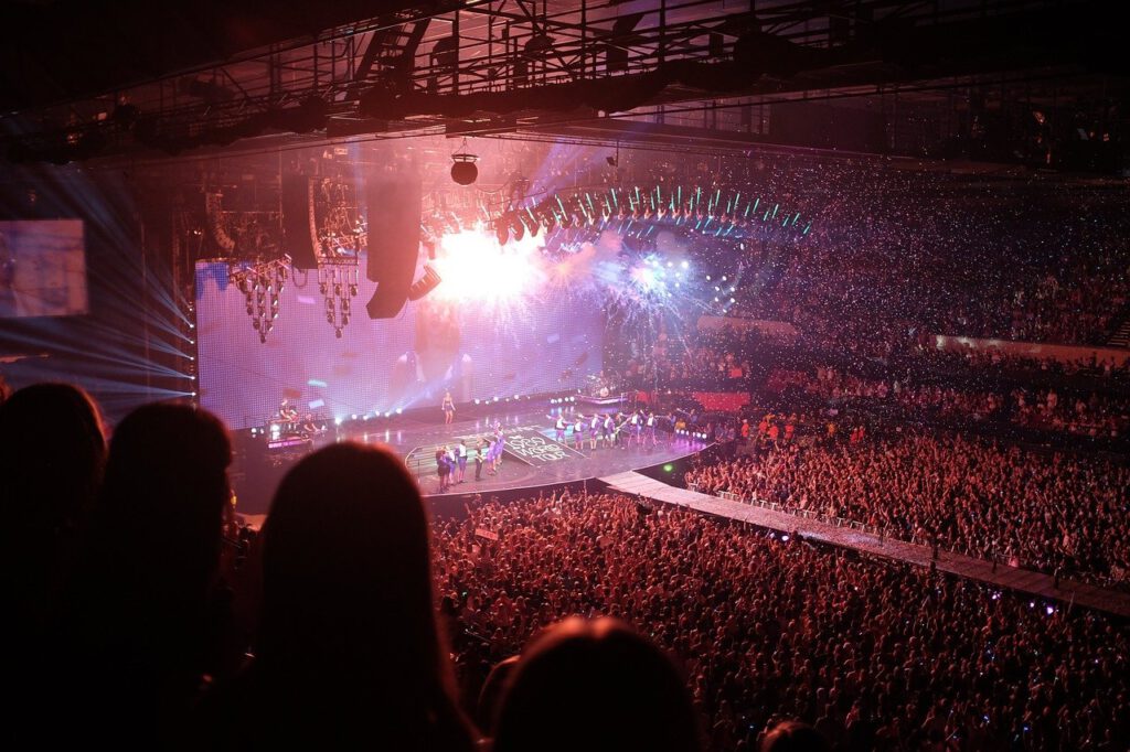 concert, audience, lights